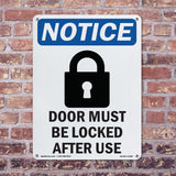 Door Must Be Locked After Use