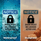 Door Must Be Locked After Use