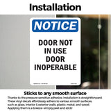 Door Not In Use Door Inoperable