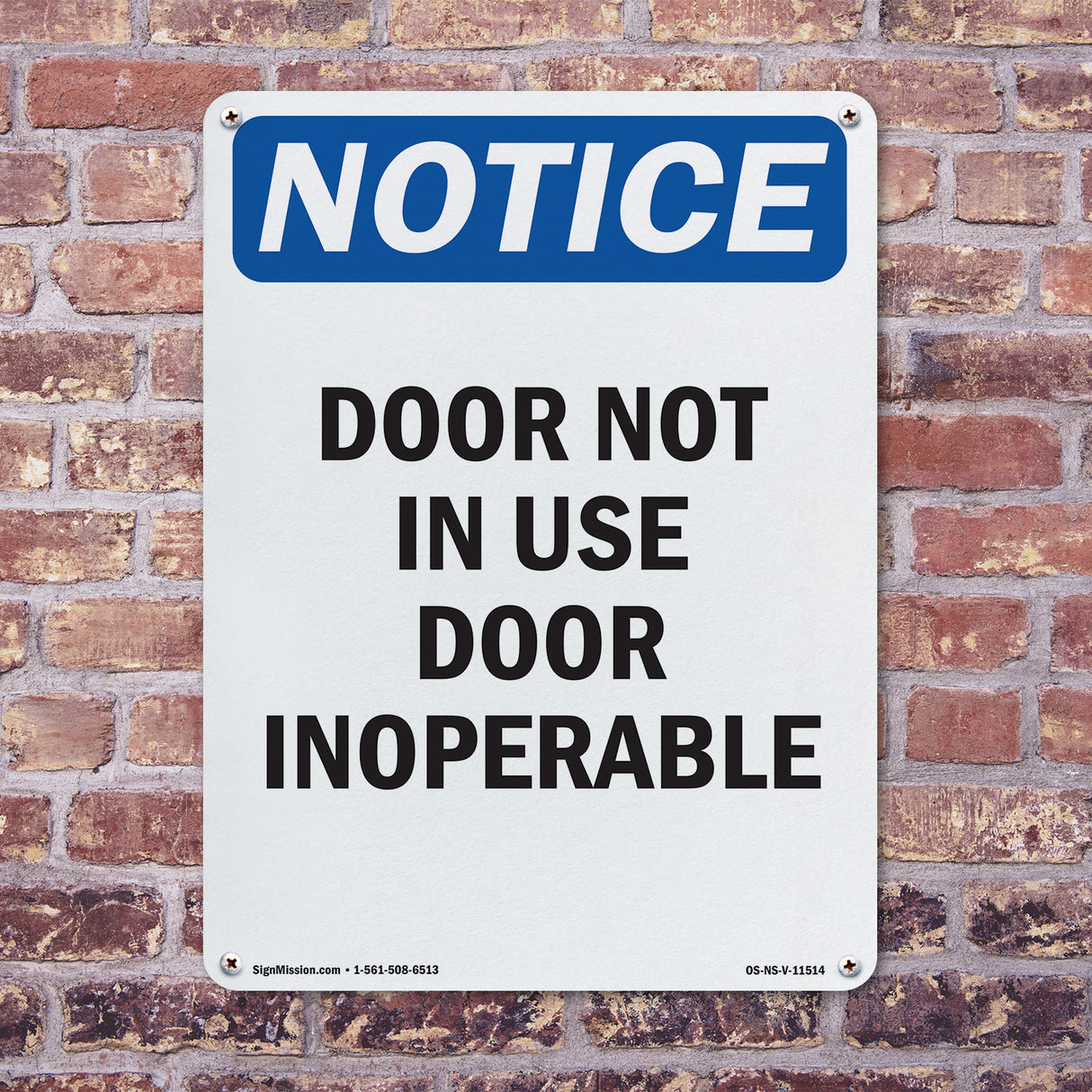 Door Not In Use Door Inoperable