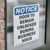 Door To Remain Unlocked During Business Hours