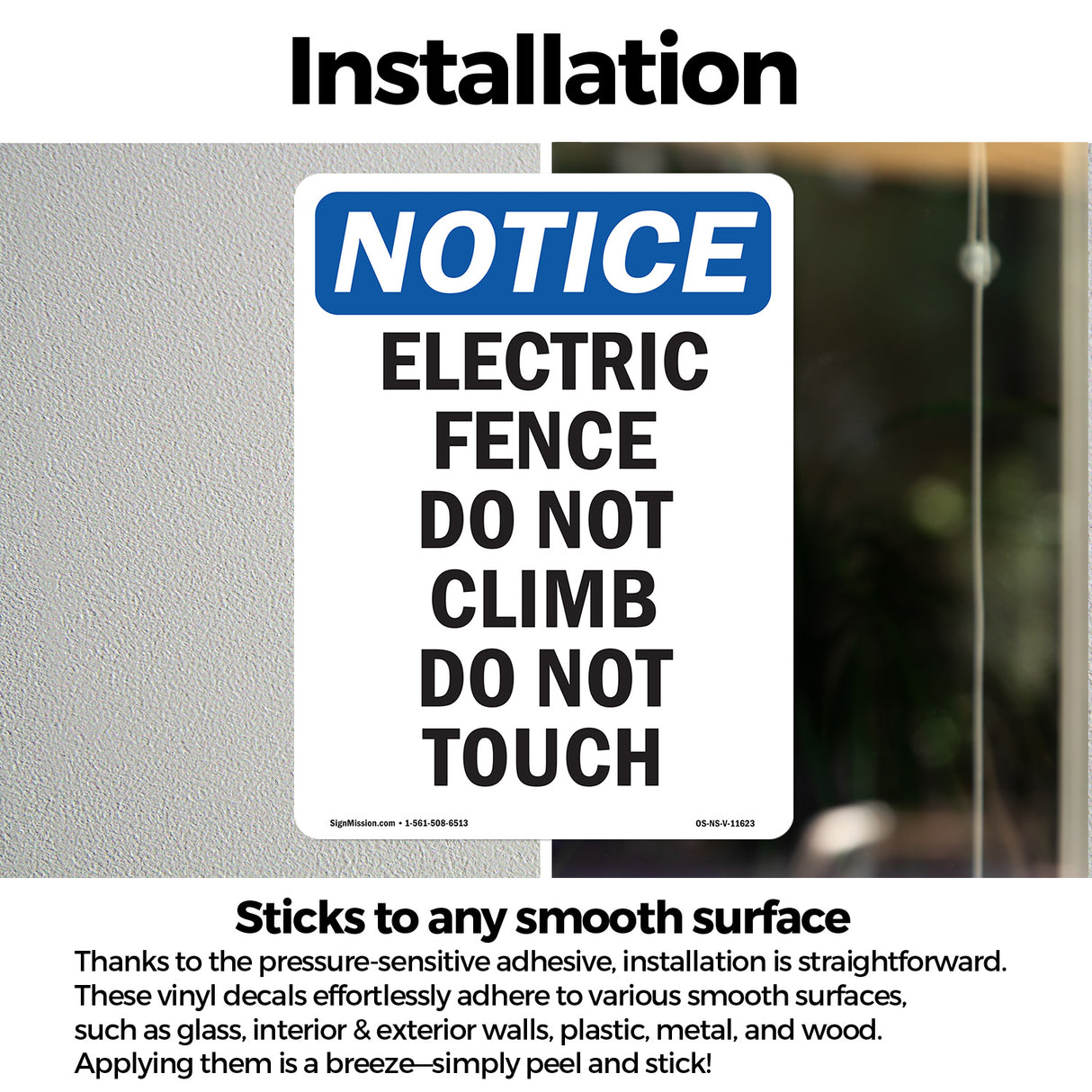 Electric Fence Do Not Climb Do Not Touch Sign