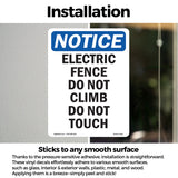 Electric Fence Do Not Climb Do Not Touch Sign