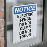 Electric Fence Do Not Climb Do Not Touch Sign