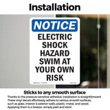 Electric Shock Hazard Risk Swim At Your Own Risk Sign