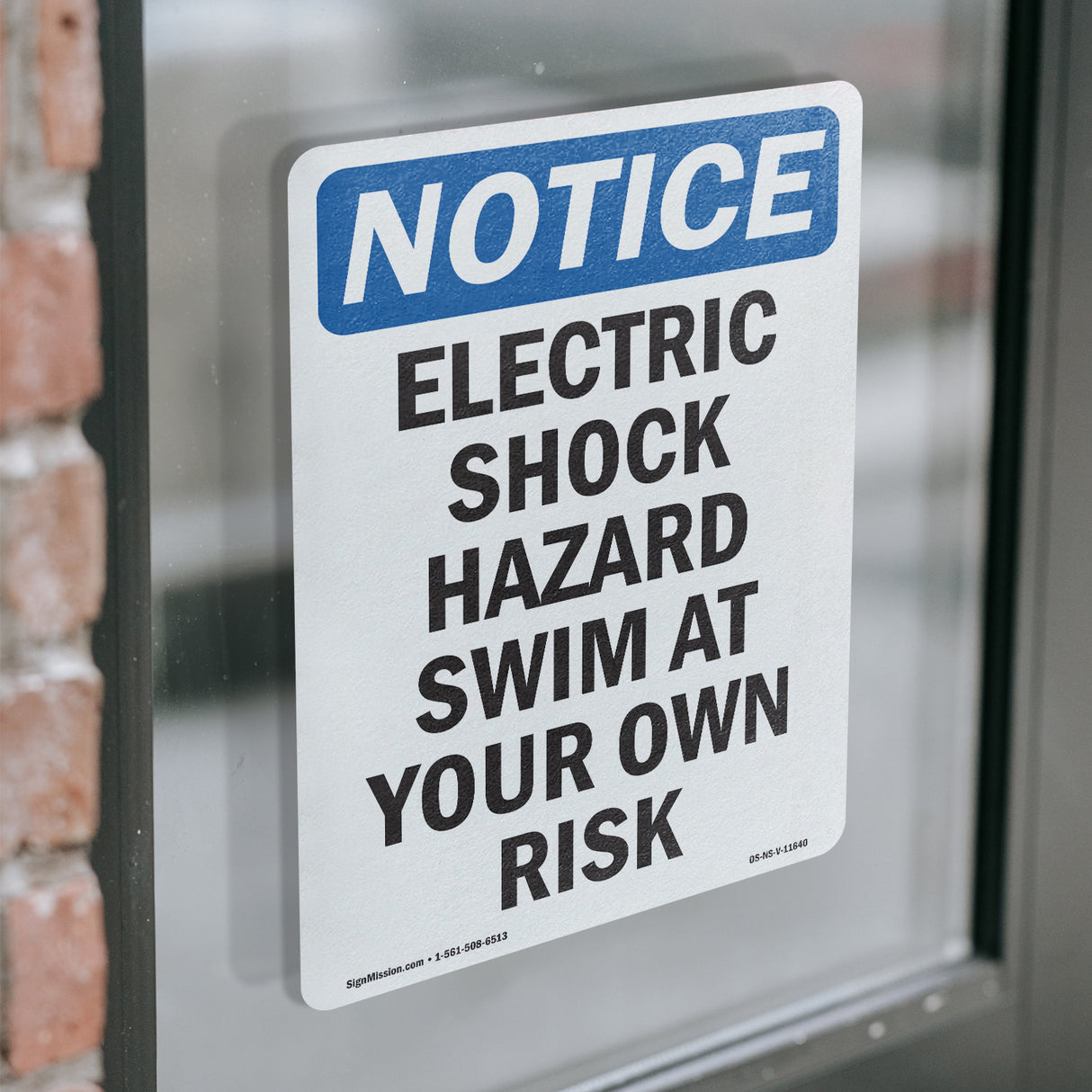 Electric Shock Hazard Risk Swim At Your Own Risk Sign