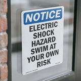 Electric Shock Hazard Risk Swim At Your Own Risk Sign