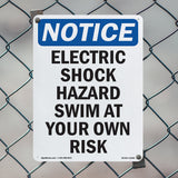Electric Shock Hazard Risk Swim At Your Own Risk Sign