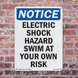 Electric Shock Hazard Risk Swim At Your Own Risk Sign