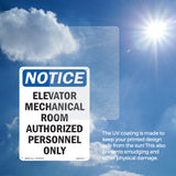 Elevator Mechanical Room Authorized Personnel Only