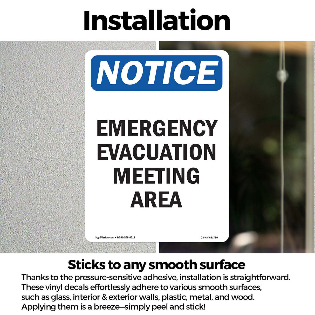 Emergency Evacuation Meeting Area Sign