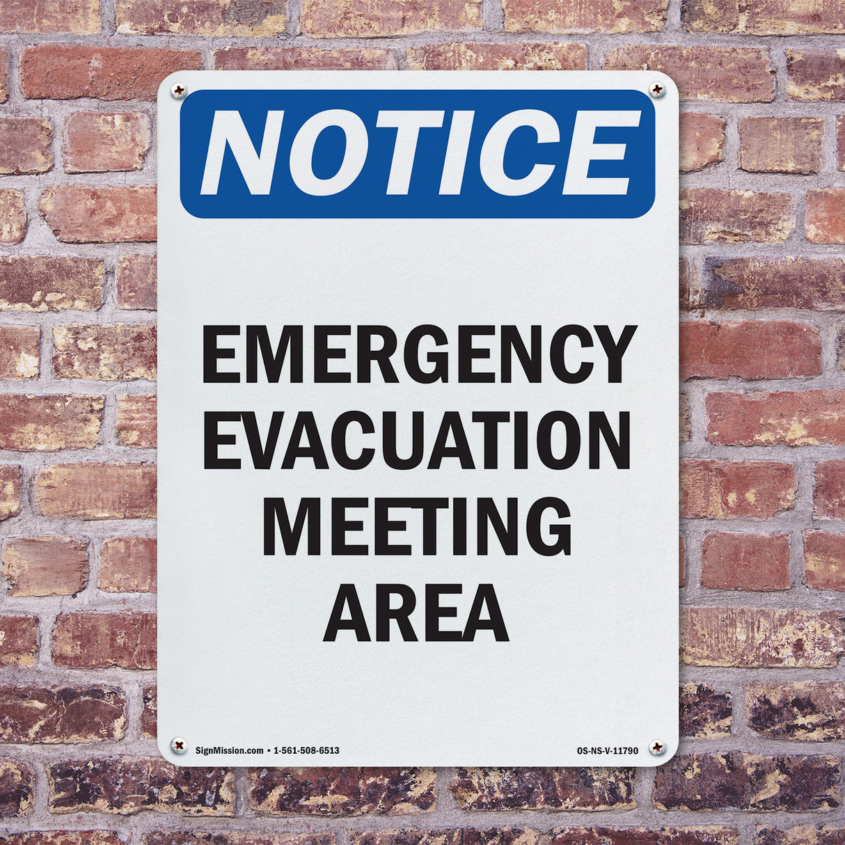 Emergency Evacuation Meeting Area Sign
