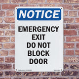 Emergency Exit Do Not Block Door
