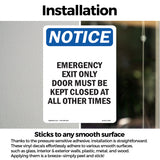 Emergency Exit Only Door Must Be Kept Closed