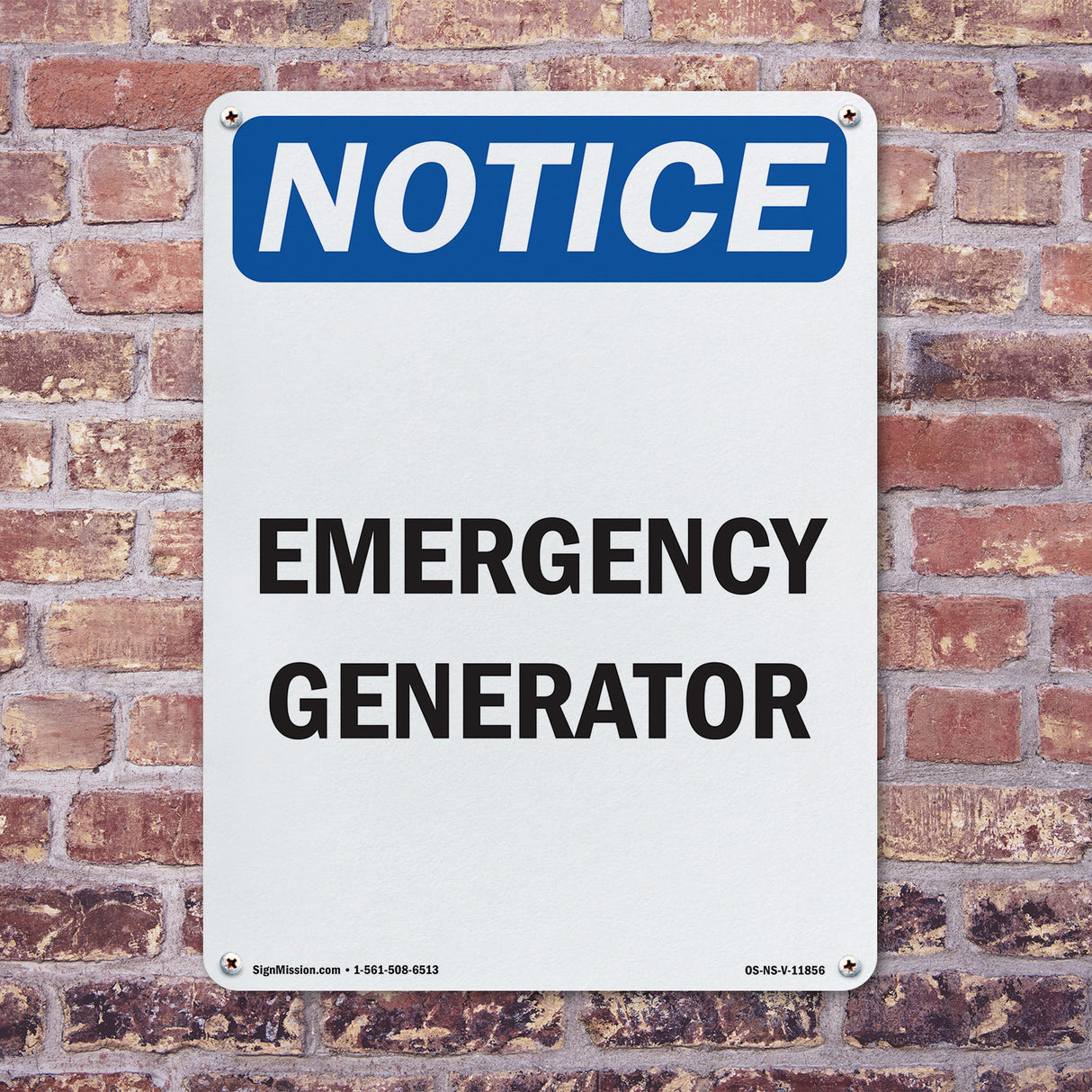 Emergency Generator Sign