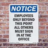 Employees Only Beyond This Point All Others Sign