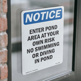 Enter Pond Area At Your Own Risk No Swimming
