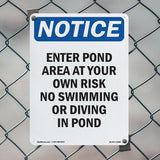 Enter Pond Area At Your Own Risk No Swimming