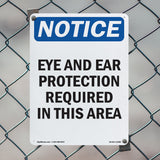 Eye And Ear Protection Required In This Area Sign