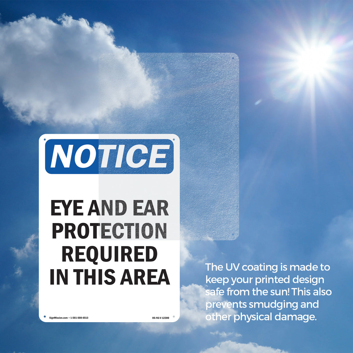 Eye And Ear Protection Required In This Area Sign