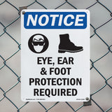 Eye, Ear & Foot Protection Required