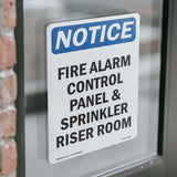 Fire Alarm Control Panel And Sprinkler Riser Room Sign