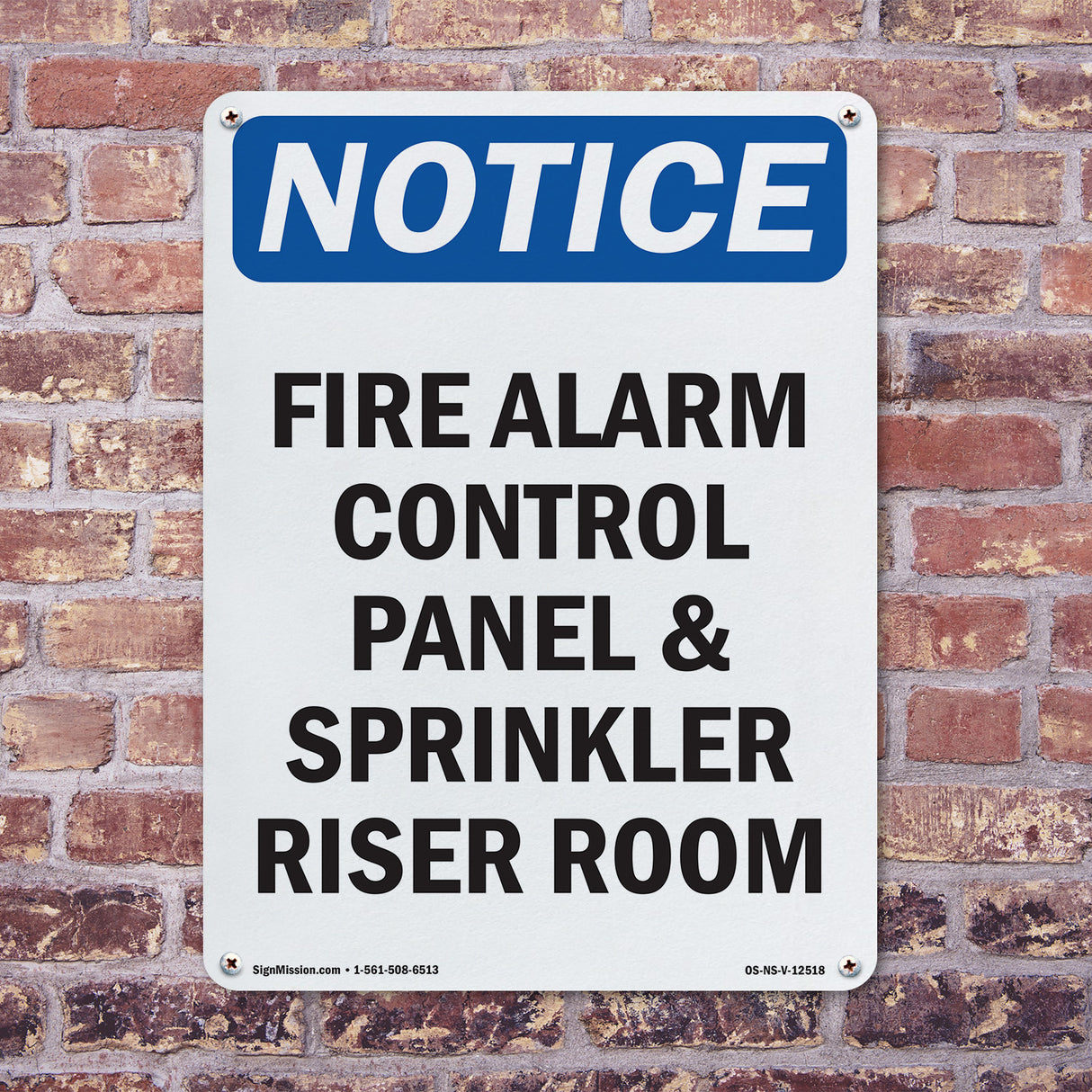 Fire Alarm Control Panel And Sprinkler Riser Room Sign