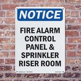 Fire Alarm Control Panel And Sprinkler Riser Room Sign