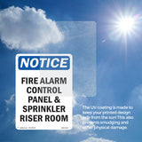 Fire Alarm Control Panel And Sprinkler Riser Room Sign