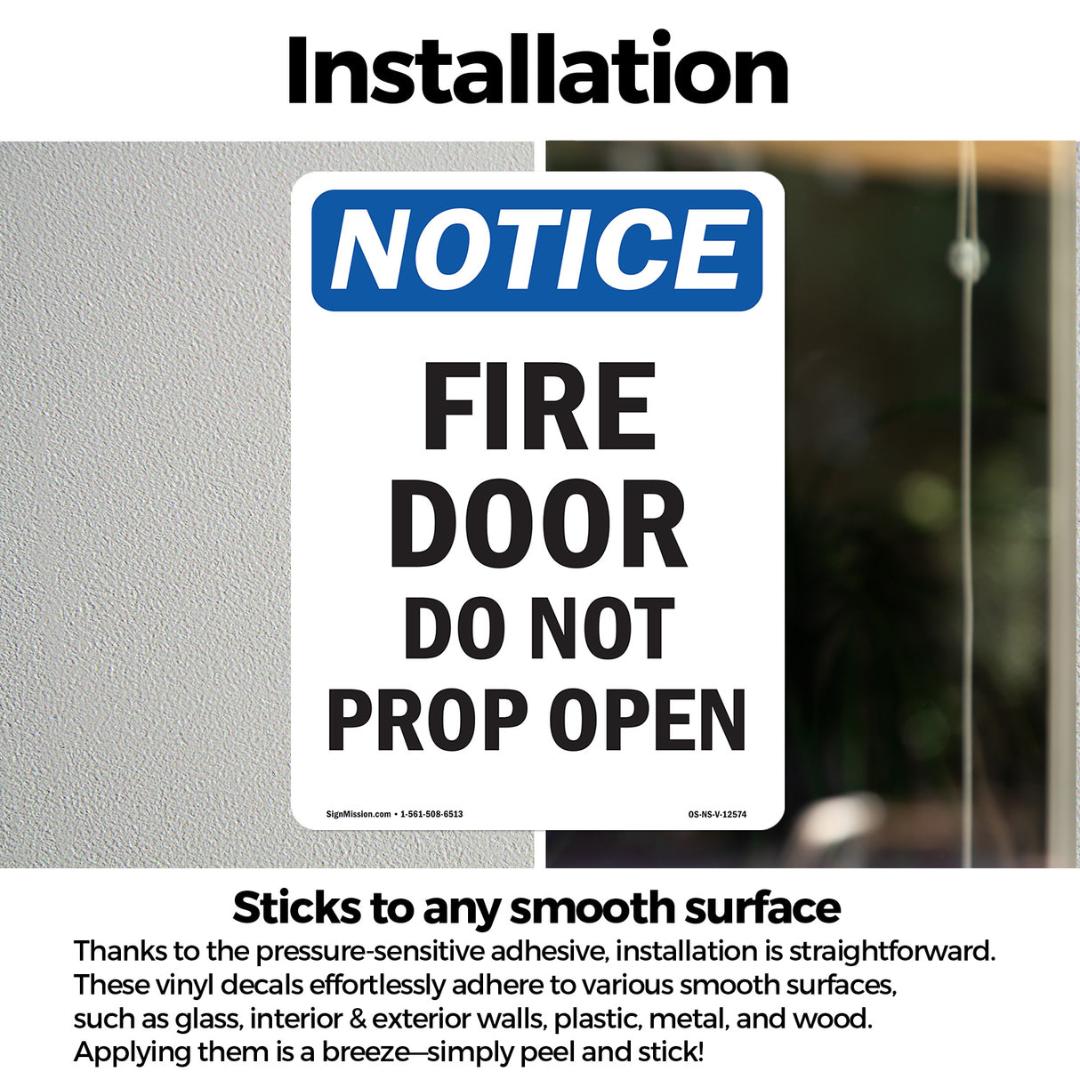 Fire Door Do Not Prop Open Sign
