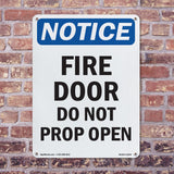 Fire Door Do Not Prop Open Sign