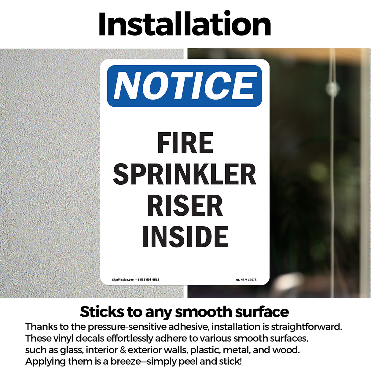 Fire Sprinkler Riser Inside Sign
