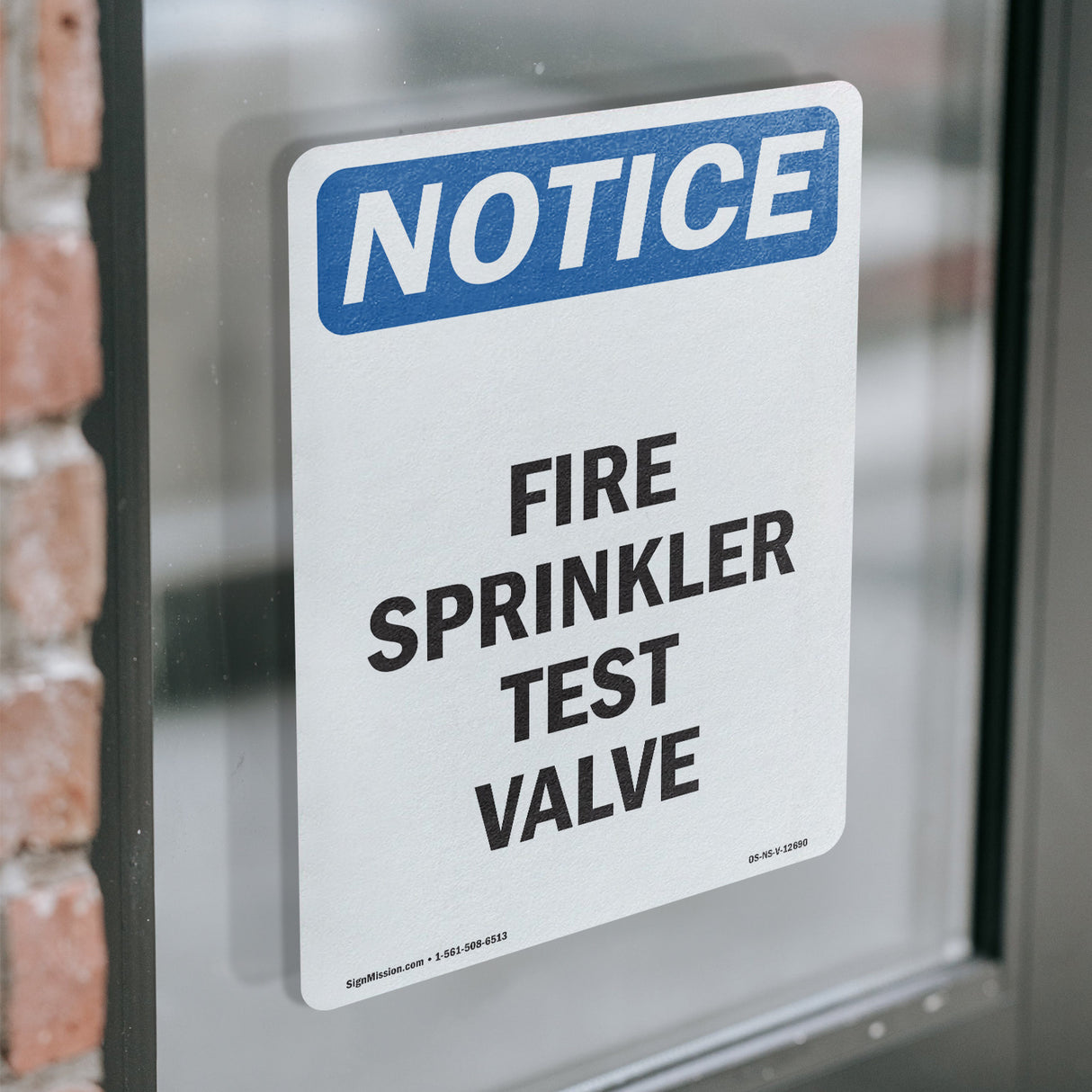 Fire Sprinkler Test Valve Sign