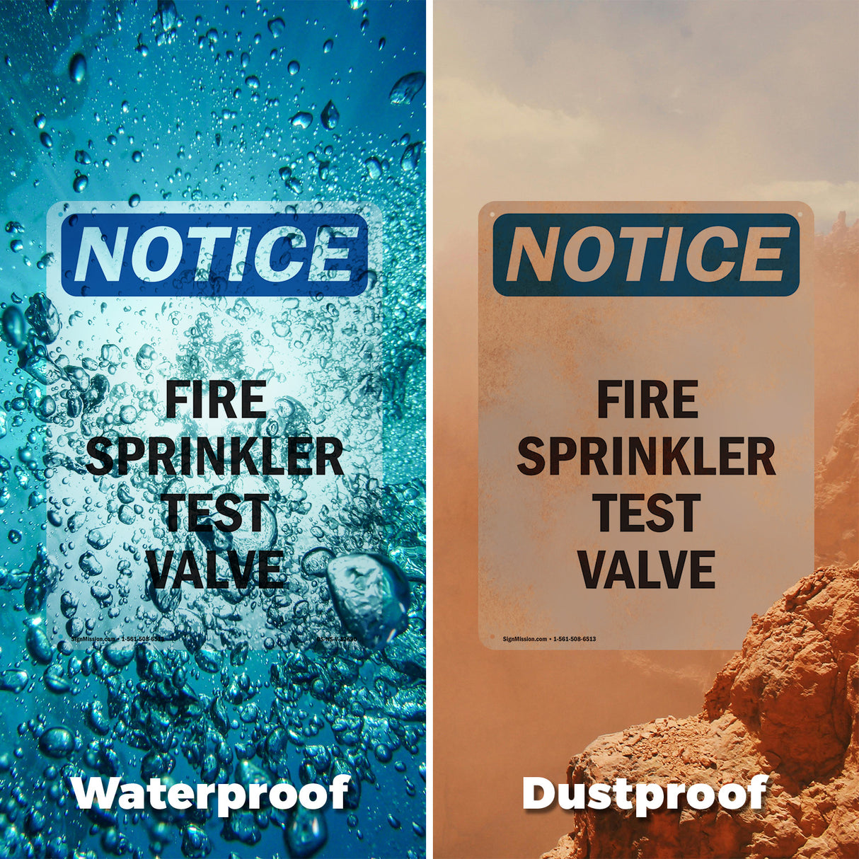 Fire Sprinkler Test Valve Sign