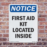 First Aid Kit Located Inside Sign