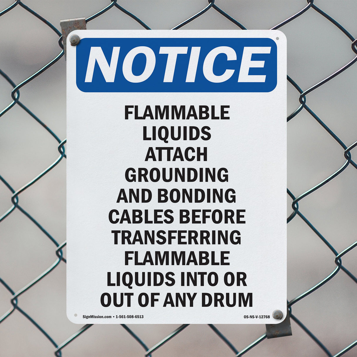 Flammable Liquids Attach Grounding And Bonding Sign