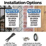 Flammable No Smoking Or Open Flames Sign