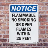 Flammable No Smoking Or Open Flames Sign