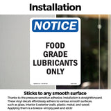 Food Grade Lubricants Only