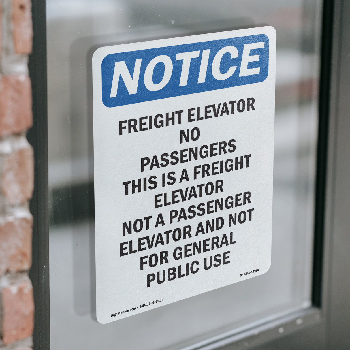 Freight Elevator No Passengers Sign