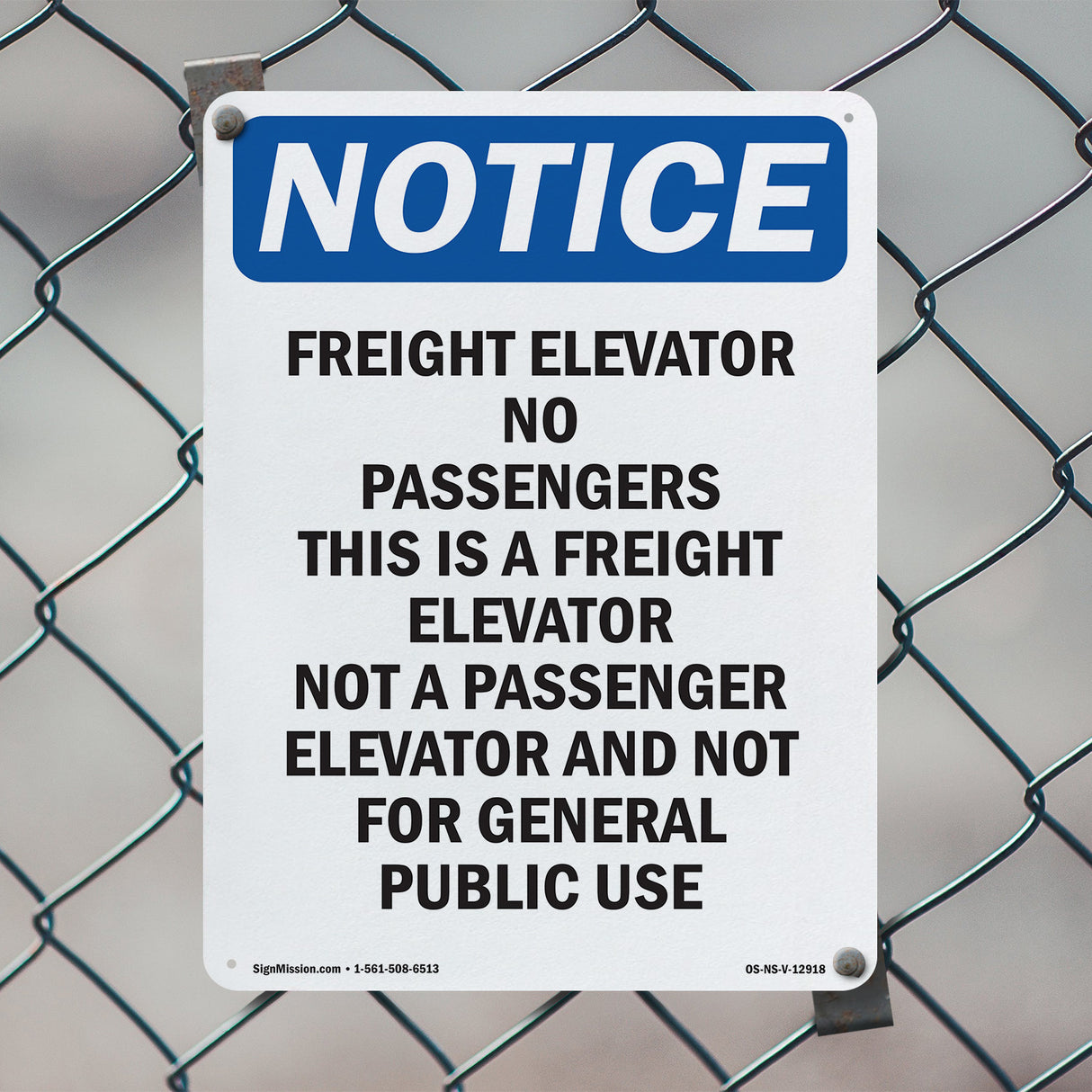 Freight Elevator No Passengers Sign