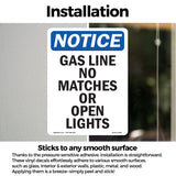 Gas Line No Matches Or Open Lights Sign