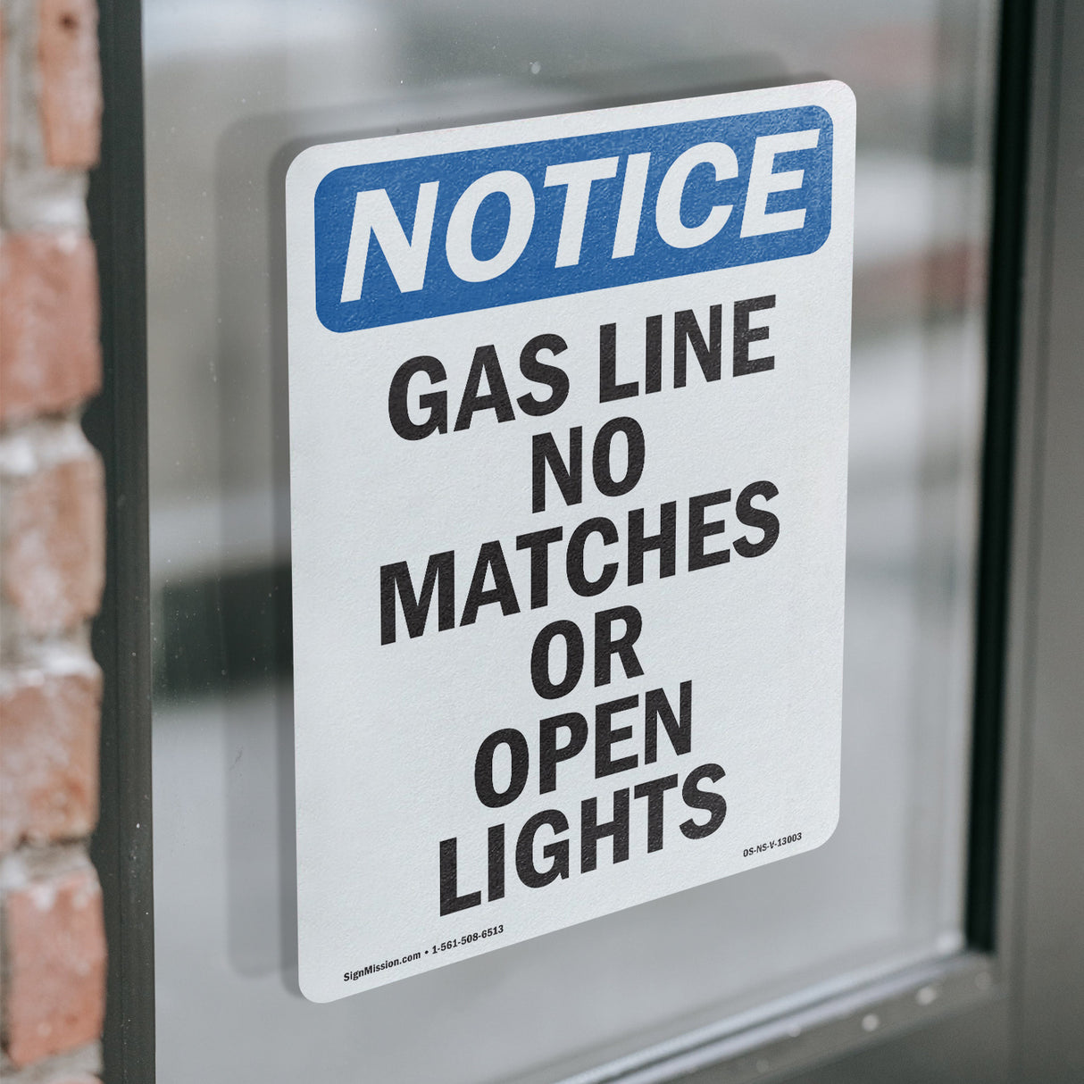 Gas Line No Matches Or Open Lights Sign