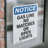 Gas Line No Matches Or Open Lights Sign