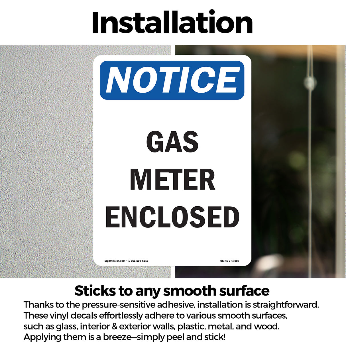 Gas Meter Enclosed Sign