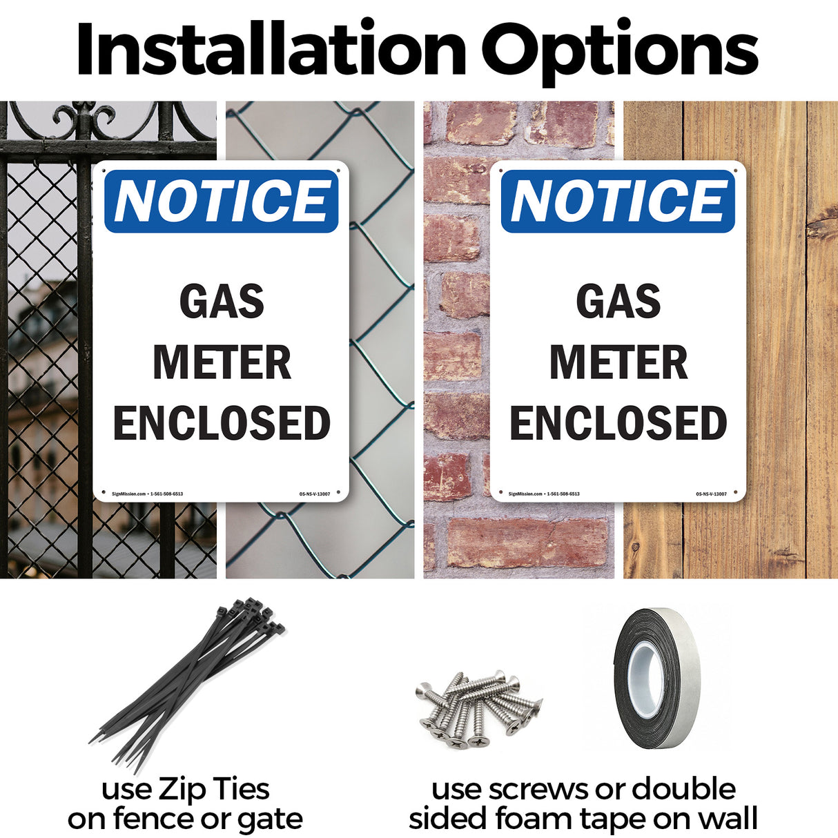 Gas Meter Enclosed Sign