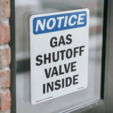 Gas Shutoff Valve Inside Sign