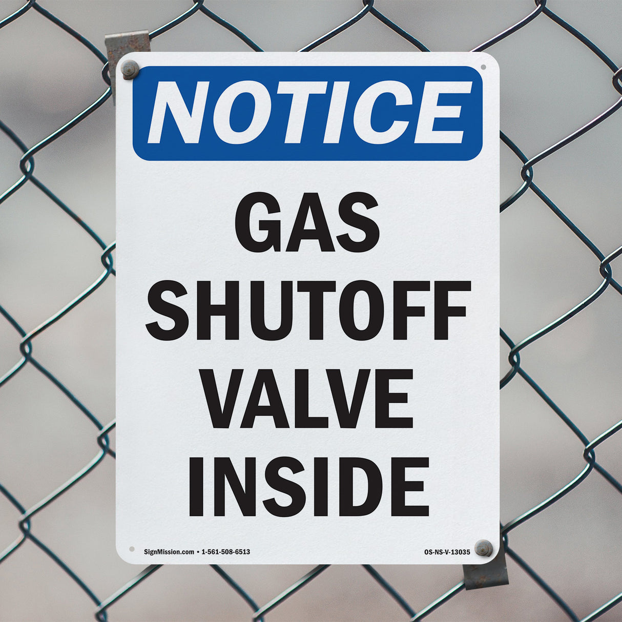 Gas Shutoff Valve Inside Sign