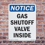 Gas Shutoff Valve Inside Sign