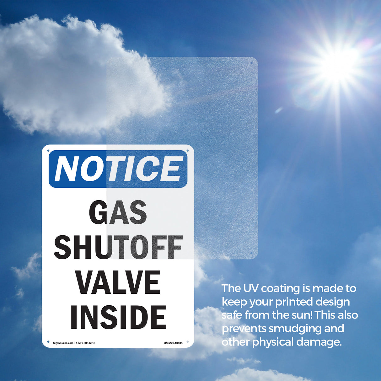 Gas Shutoff Valve Inside Sign